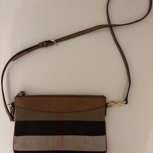 Burberry Peyton Tan and Brown Crossbody Bag